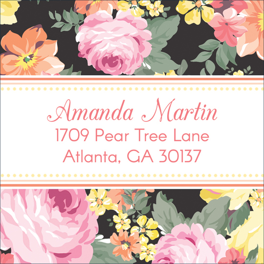 Elegant Spring Garden Square Address Labels
